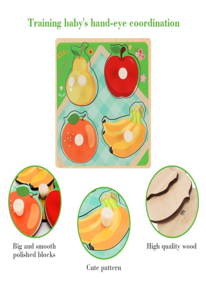 Slotic Wooden Peg Puzzles for Toddlers 1-3, Kids' Educational Preschool Peg Puzzle Toy, Set of 4 Toddler Puzzles - Farm, Dinosaur, Fruit and Marine Animals, Ideal Gift for Ages 1 2 3 Boys and Girls - Image 4